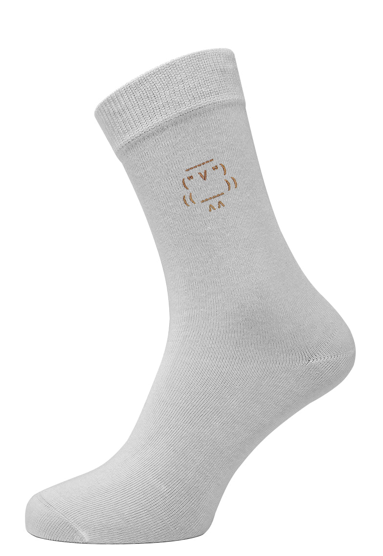 Bird emoticon embroidered Men's and Women's socks.