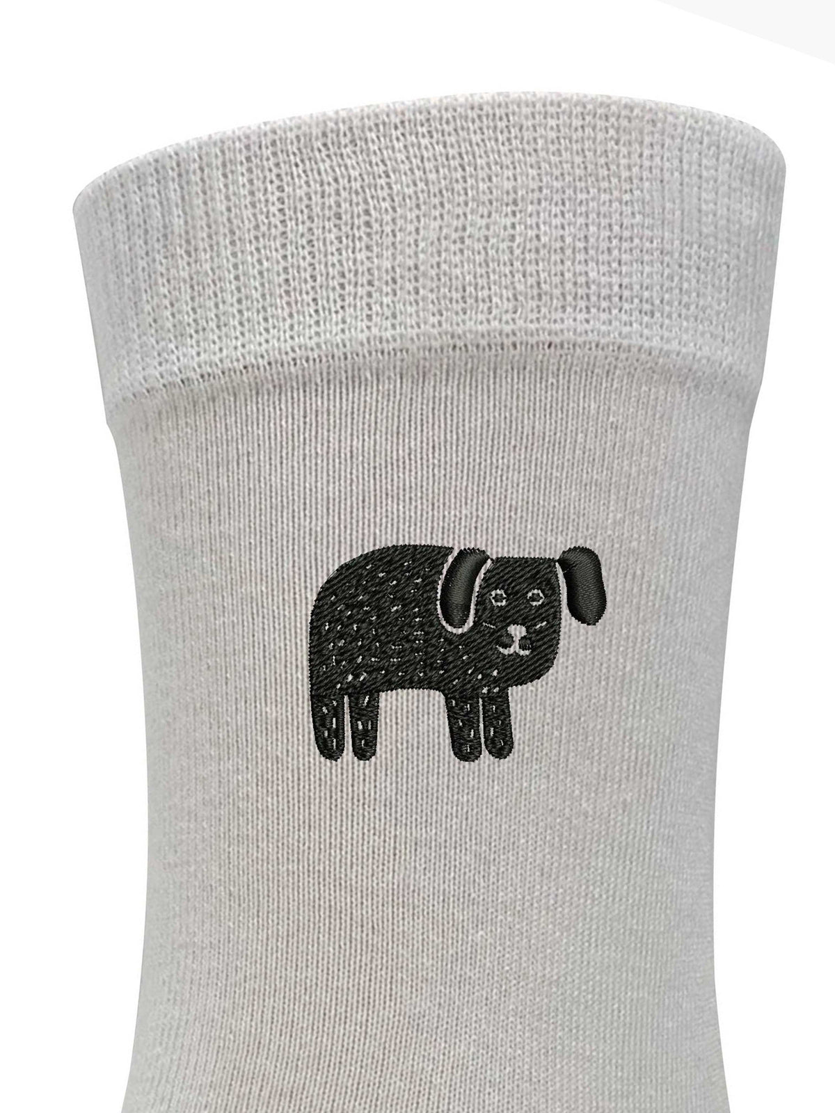 Dog (Black) Embroidered Men's and Women's dress socks