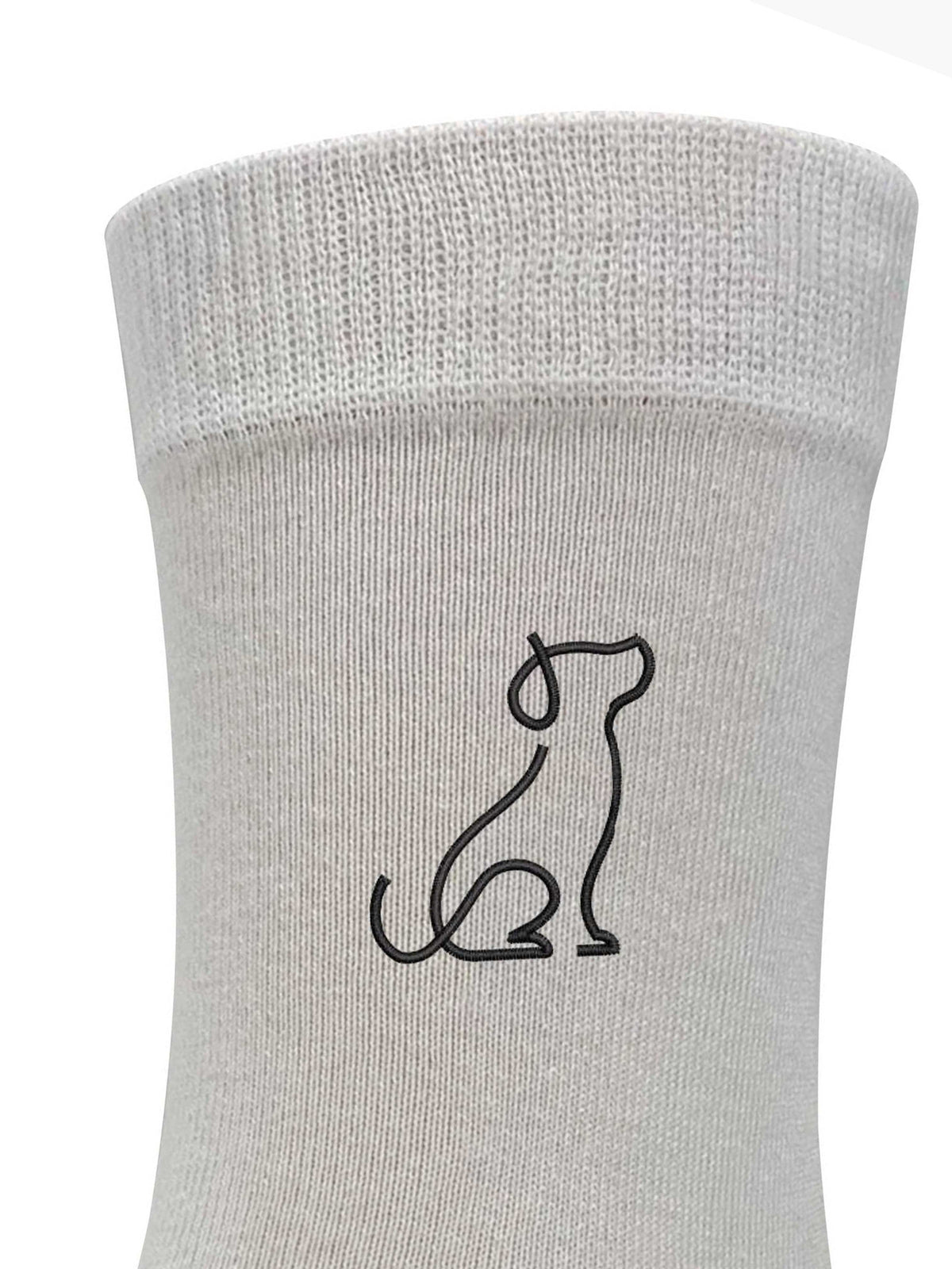 Line (Dog) Embroidered Men's and Women's dress socks