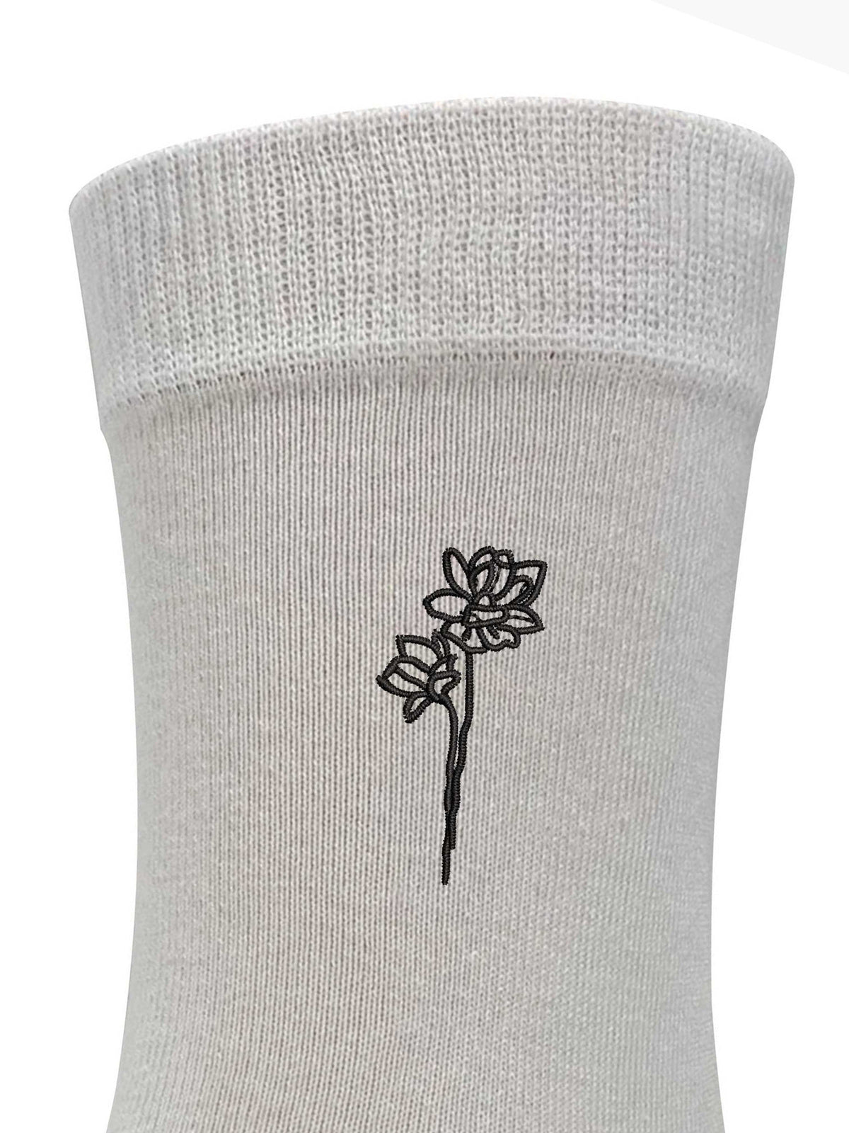 Line (Flower) Embroidered Men's and Women's dress socks