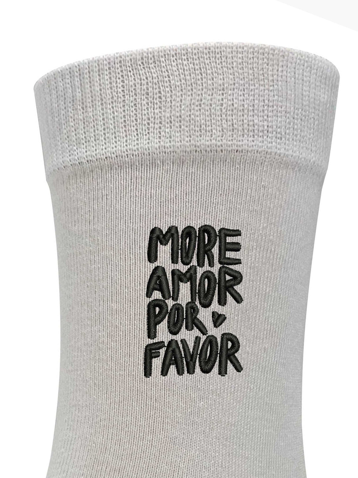 More Amour Por Favour Embroidered Men's and Women's dress socks