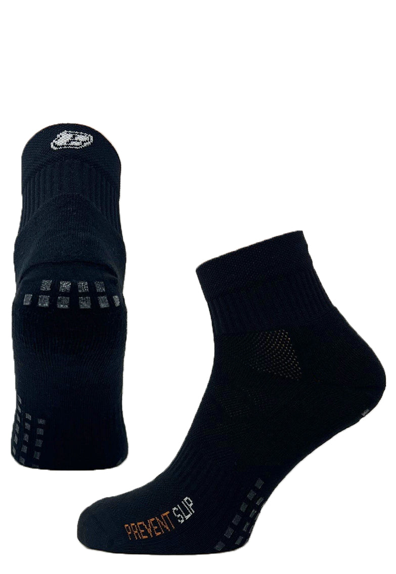 Prevent Slip - Black Non-Slip Performance Quarter Grip Socks