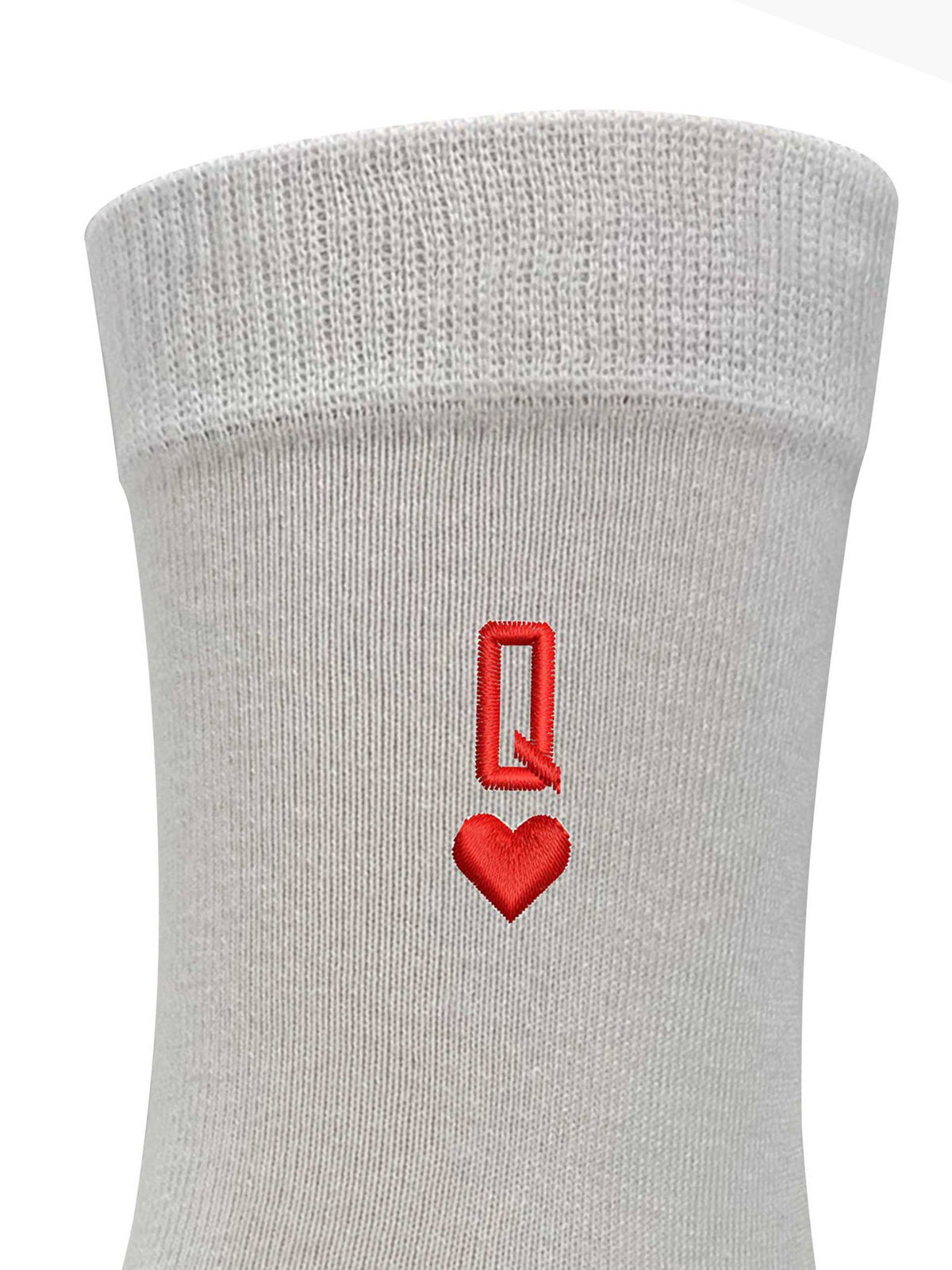 Queen of Hearts Embroidered Men's and Women's dress socks