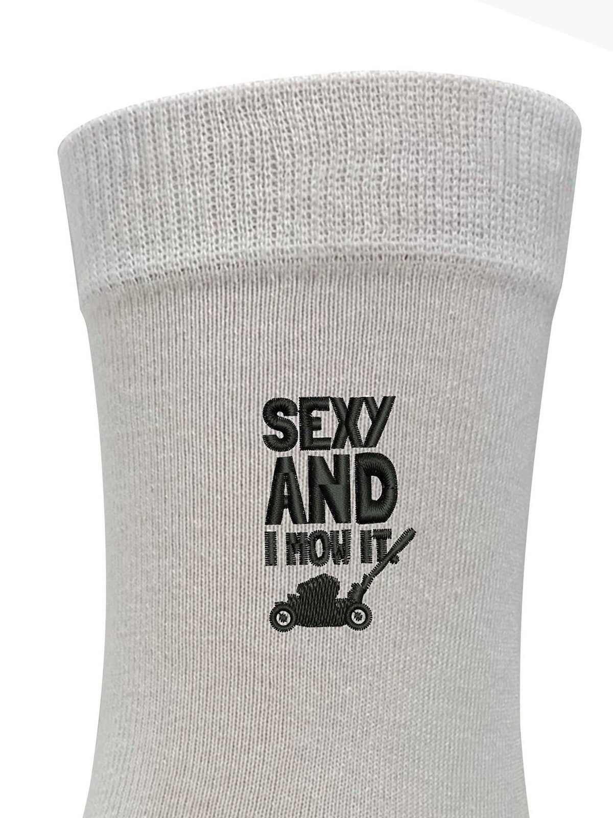 Sexy and I Mow It Embroidered Men's and Women's dress socks