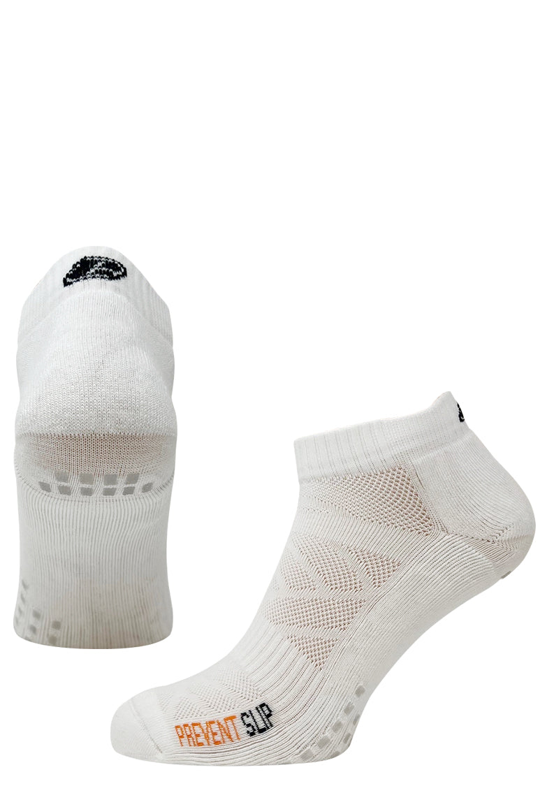 Prevent Slip - White Non-Slip Performance Trainer Grip Socks