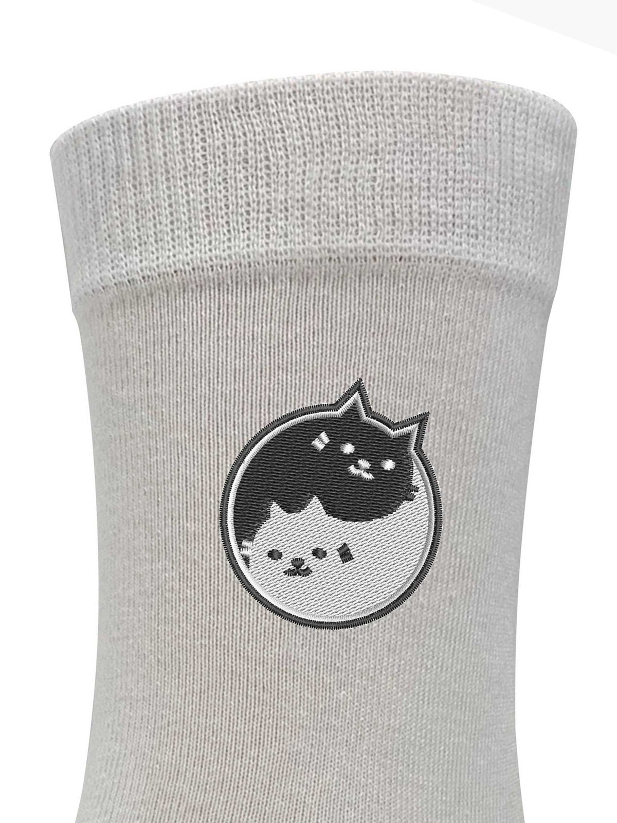 Ying Yang Cats Embroidered Men's and Women's dress socks